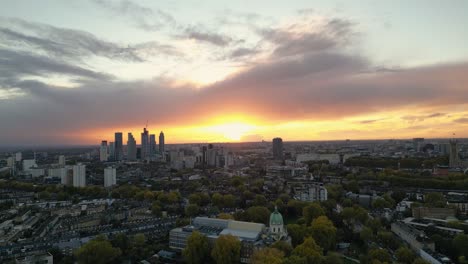 breathtaking 4k drone footage at sunset in london - uk