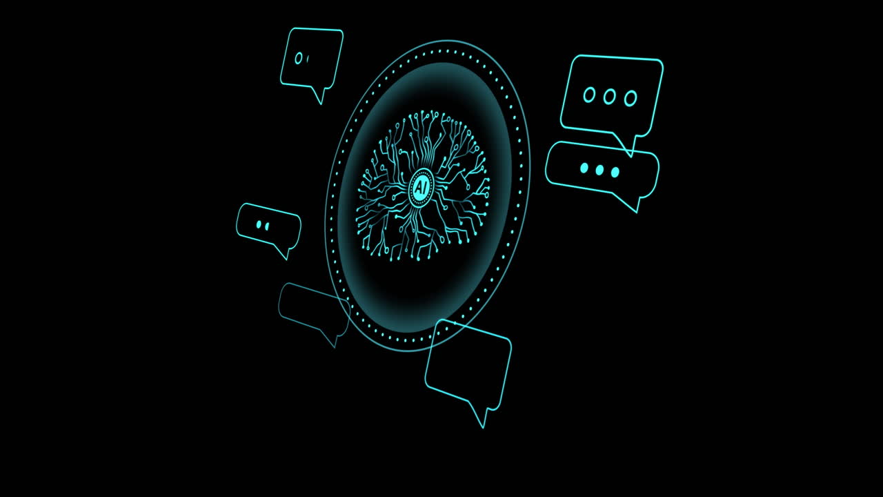 animación del cerebro humano y el procesamiento de datos de la ia sobre un fondo negro