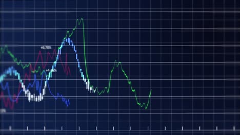 animación del procesamiento de datos sobre un fondo azul