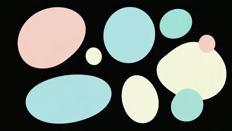 abstract pastel shapes with overlays on black background
