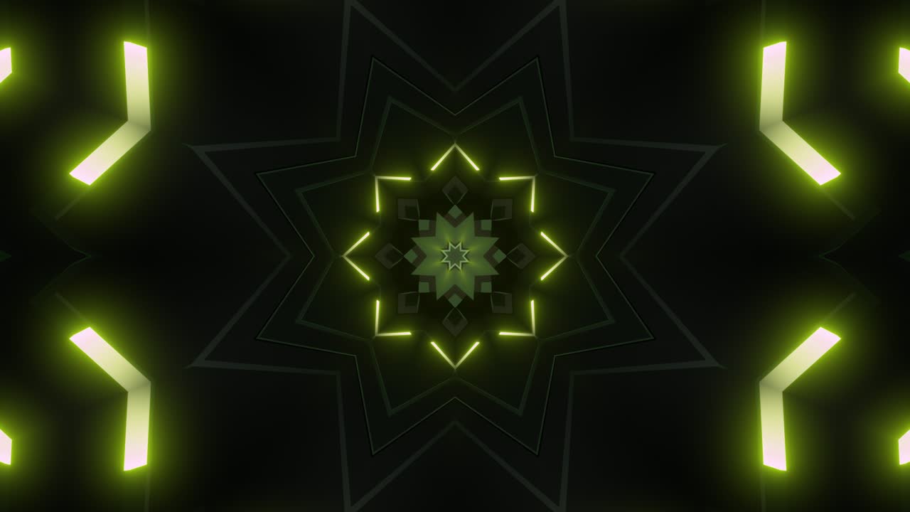 추상적인 기하학적 네온 칼레도스코프