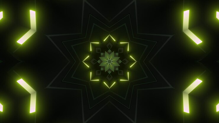 caleidoscopio de neón geométrico abstracto