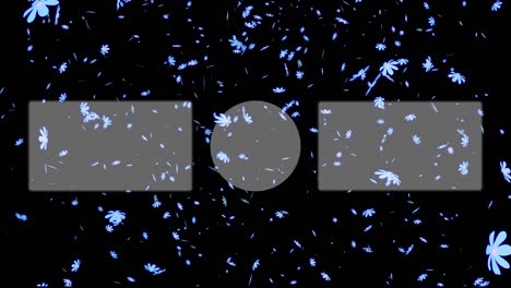 partículas de flores del cosmos tarjeta de finalización pantalla de finalización gráficos de movimiento