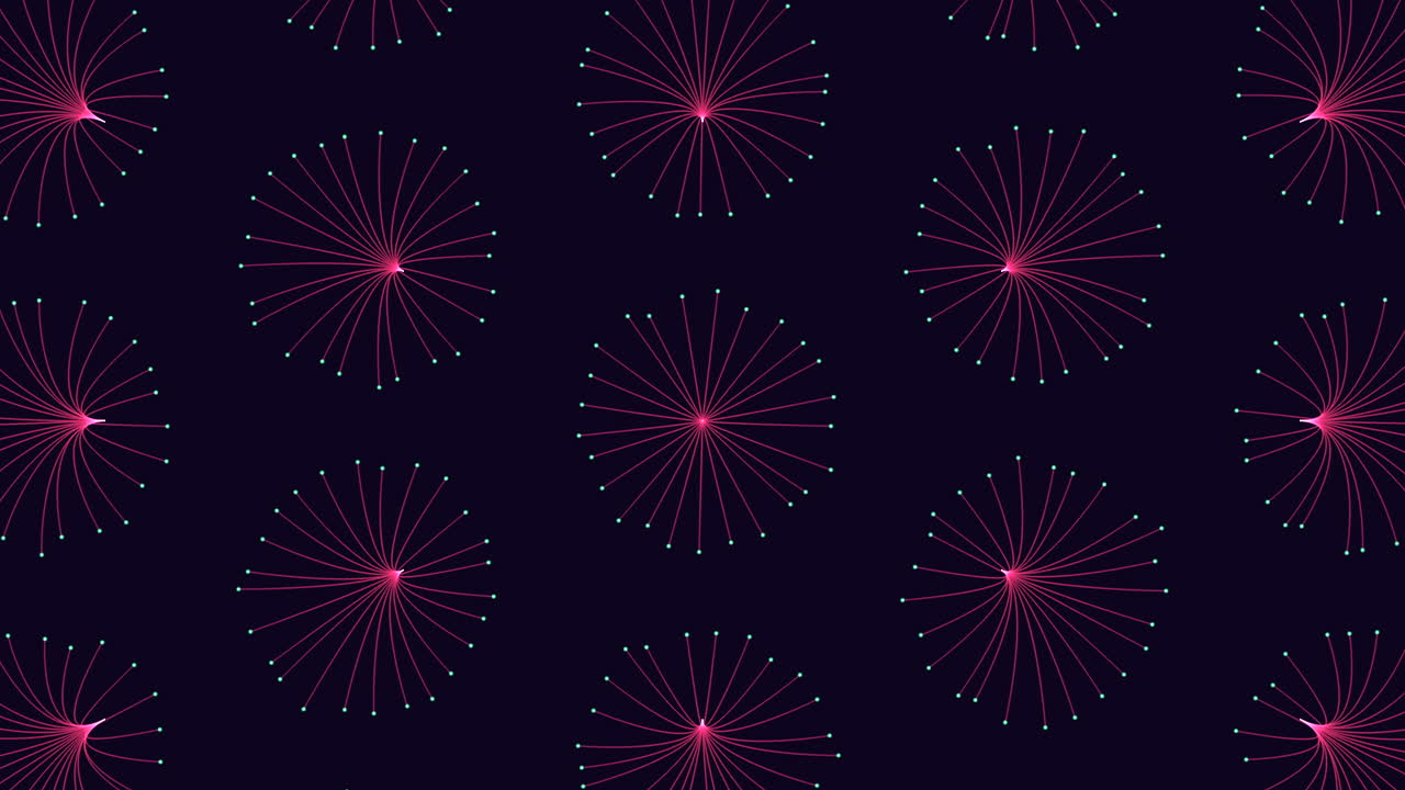 Seamless pattern pink dots connected in circular symmetry
