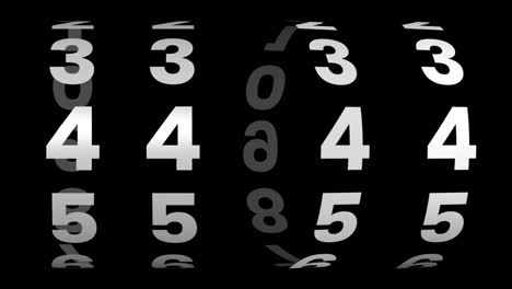 counter of numbers with alpha channel, cylinder shape