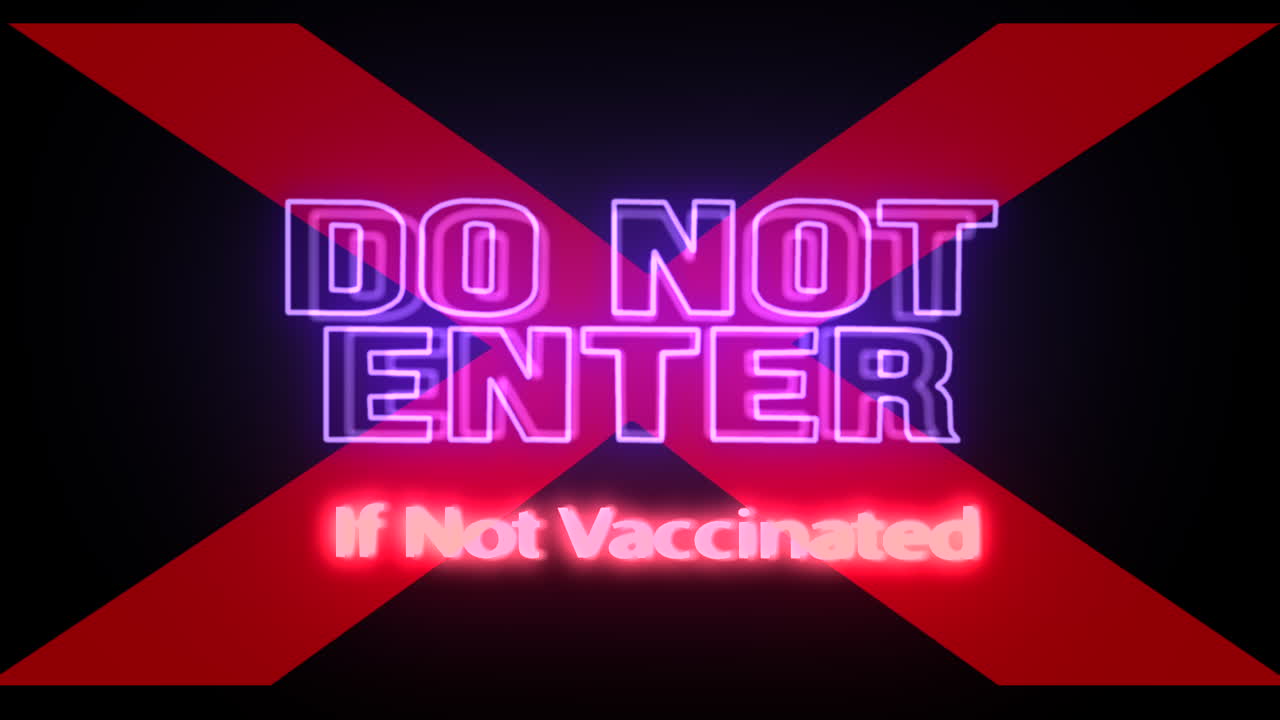 큰 빨간색 x가 있는 깜박이는 애니메이션 네온 사인