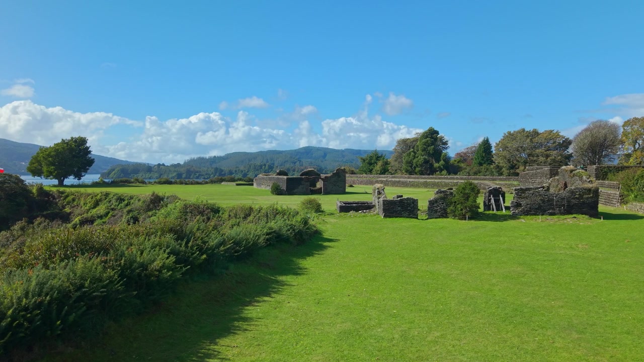 Cile Valdivia Isola Fortezza di Mancera Rovine Drone Aereo Paesaggio Costiero Storico Vista Diurna