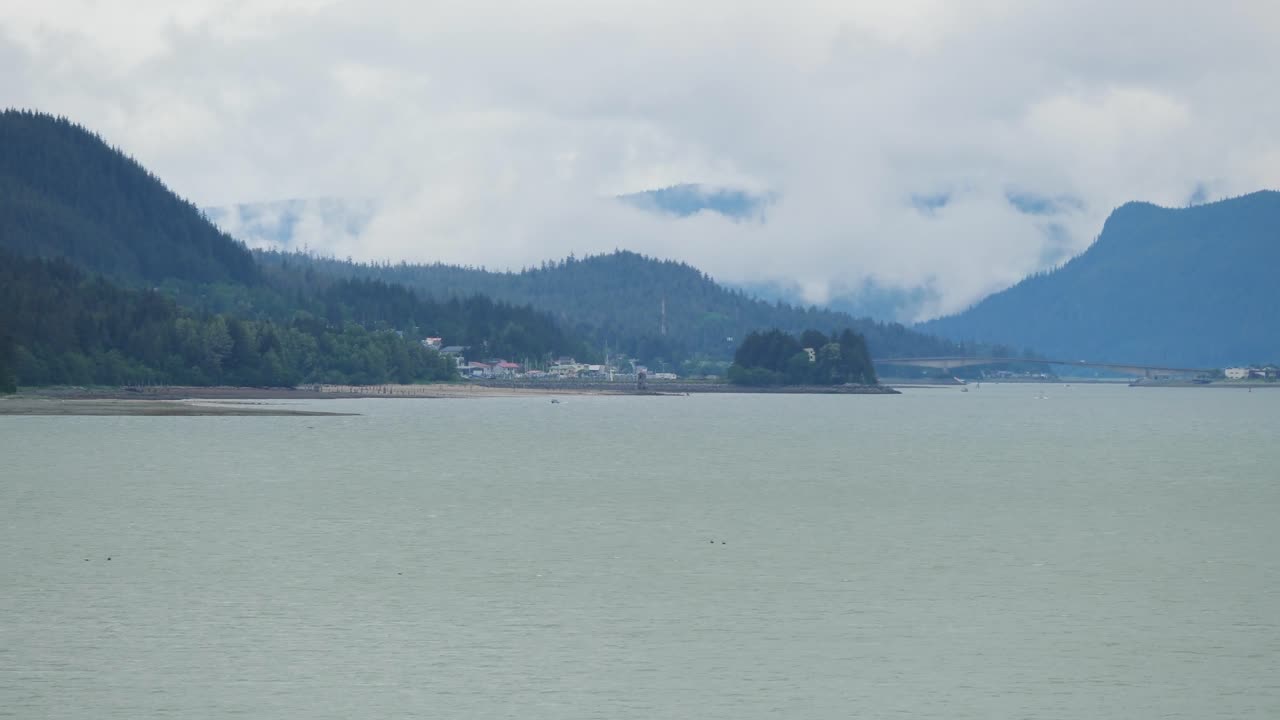 Douglas Bridge, the bridge crossing Gastineau Channel, connecting downtown Juneau with Douglas Island.