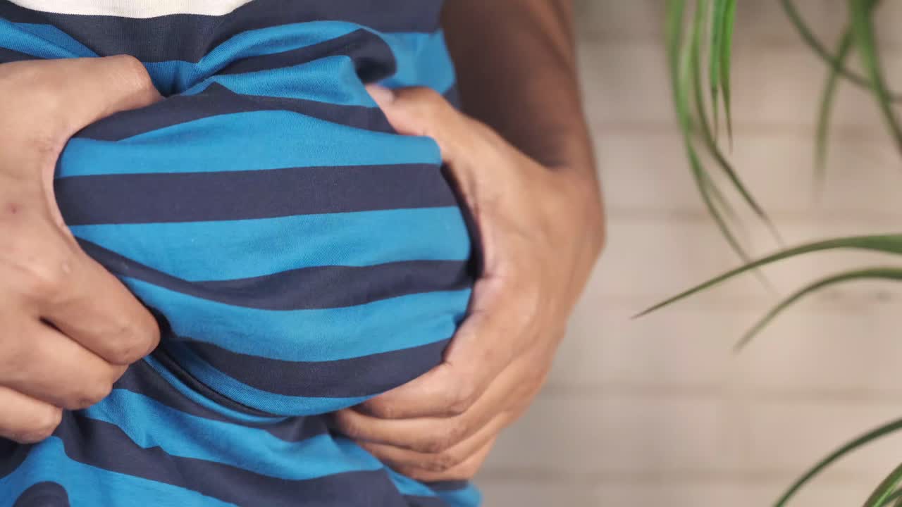 Man with a large belly