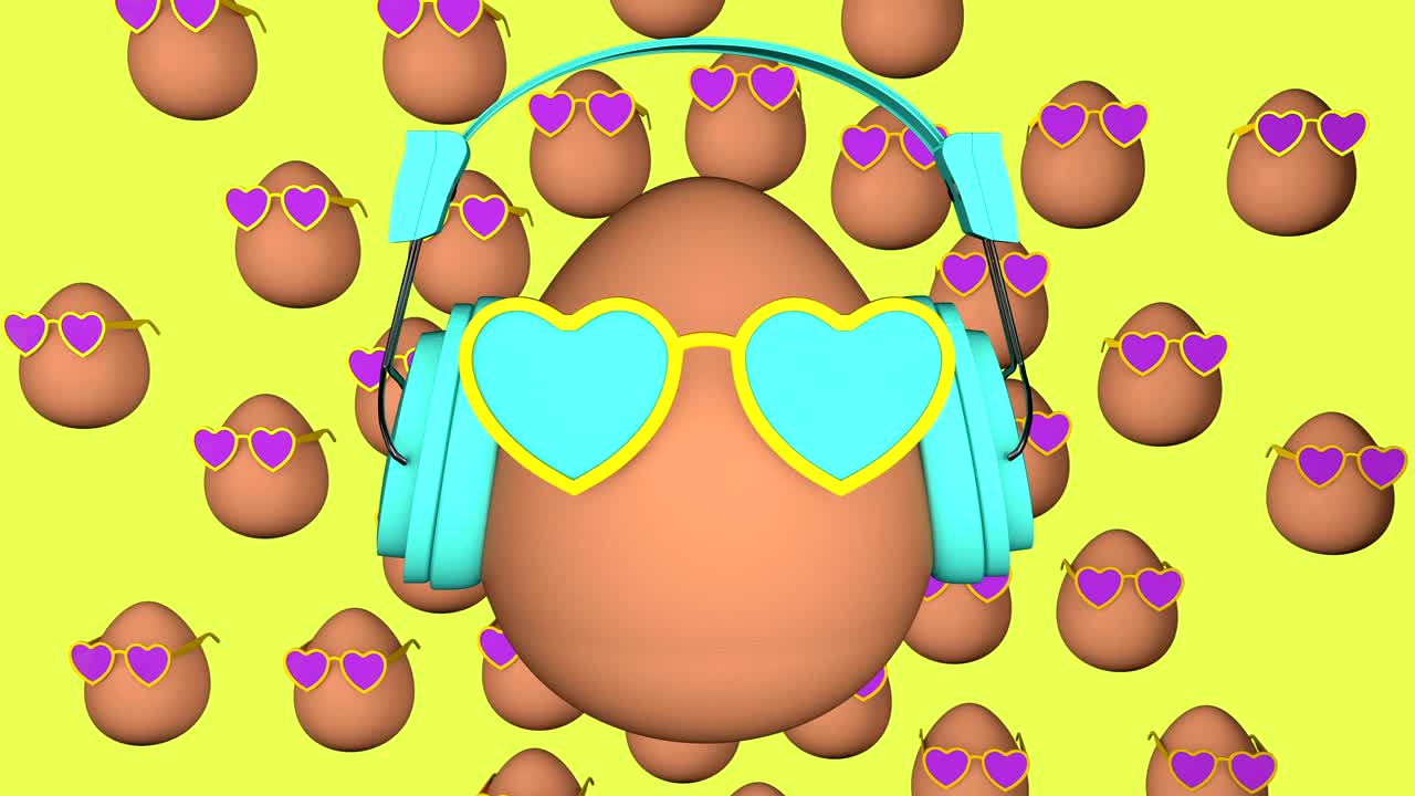 animación en 3d de huevos de fantasía en bucle