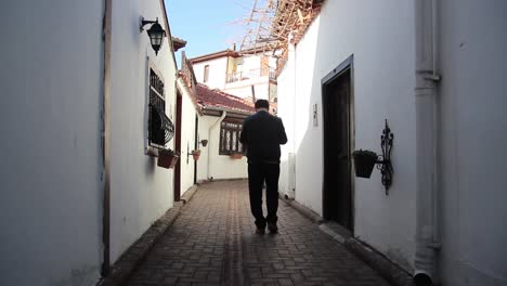 walking old city alley