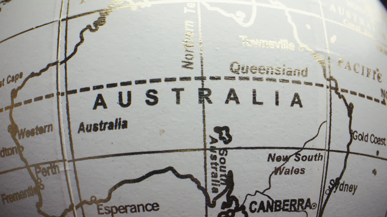 Australia on a Globe