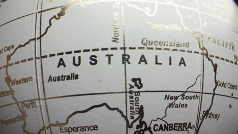 australia on a globe