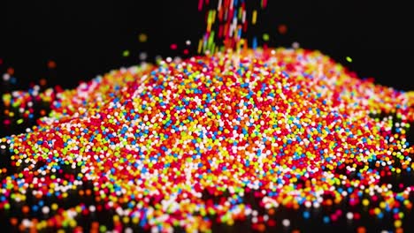 vibrant sprinkles cascading into a colorful heap