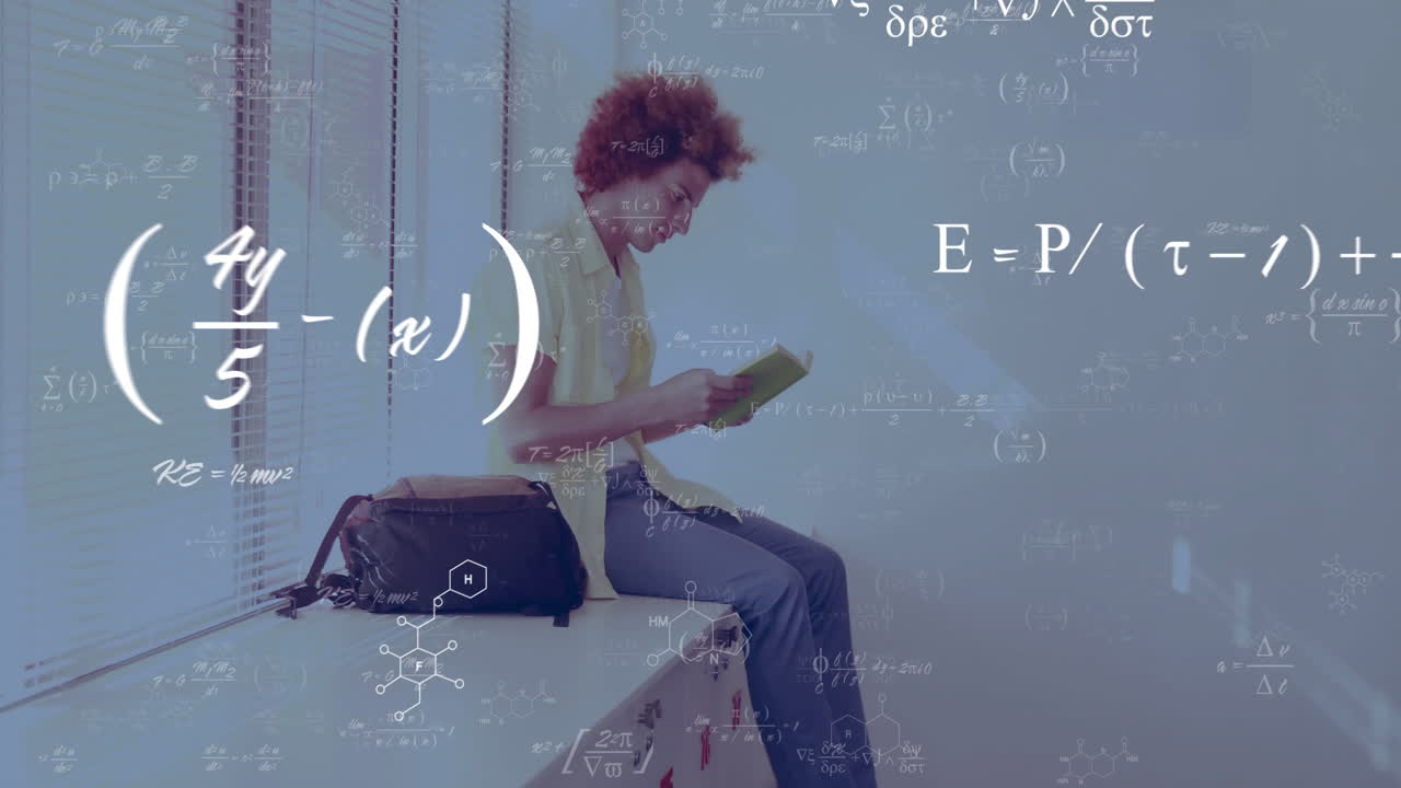 animación de ecuaciones matemáticas sobre la lectura de estudiantes varones biraciales