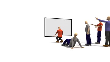 hombres en 3d escuchando música