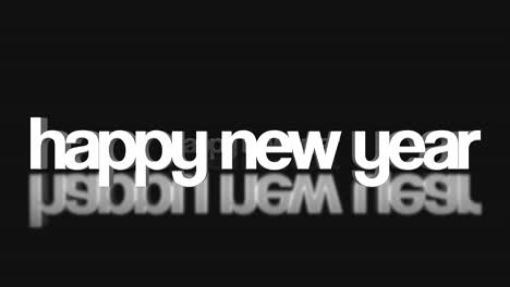 rolling happy new year text on black gradient