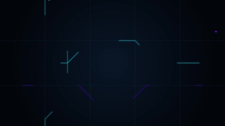 Abstract Digital HUD Interface with Moving Geometric Lines