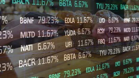 animación del procesamiento de datos financieros sobre personas de negocios