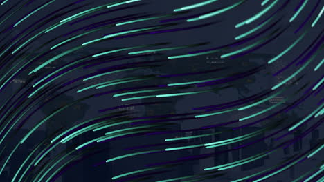 animation of glowing light trails moving over black background