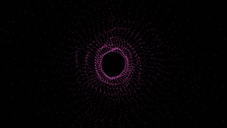 vuelo en bucle sin fisuras en túnel con puntos de luz abstractos. animación de bucle futurista en un fondo negro
