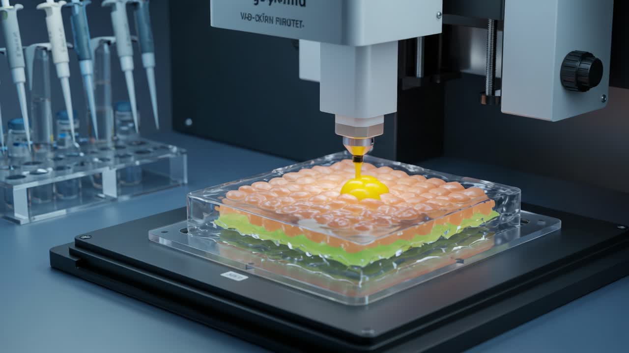Advanced 3D Bioprinting Process: Precision Liquid Dispensing onto Gel Matrix for Tissue Engineering Applications in Laboratory Environment