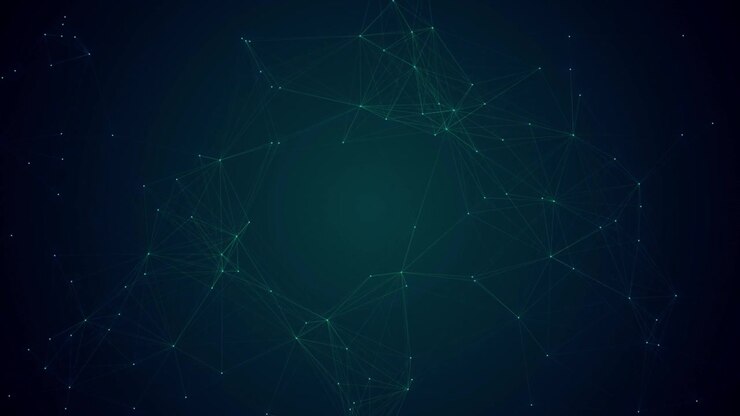 Abstract Digital Network Connection with Glowing Green Nodes