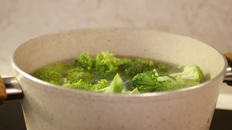 Boiling Broccoli in a Pot