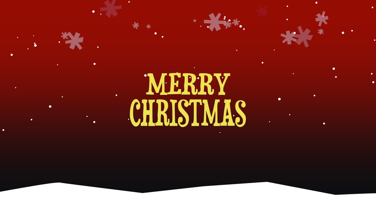 눈 배경 4에 메리 크리스마스 텍스트