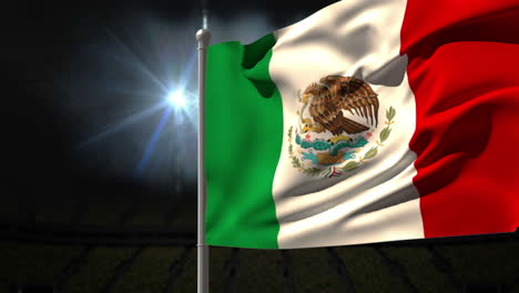 Mexico-national-flag-waving-on-flagpole