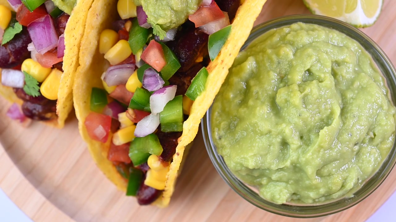 Veganské mexické taco.