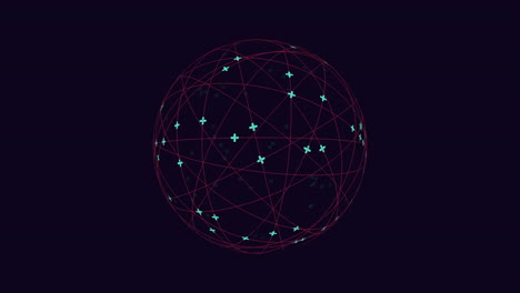 connected lines and dots form intricate sphere pattern