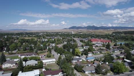 neighborhood in lewistown, fergus county, montana on a sunny day