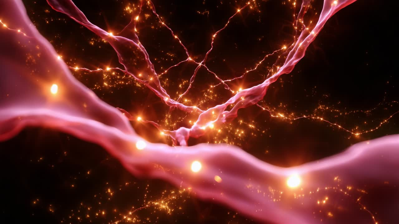 Captivating Visualization of Neural Connections and Synaptic Activity in a Vibrant Cosmic Background, Highlighting Intricate Patterns of Light and Energy Flowing Through the Network of Neurons