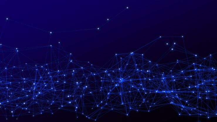 Plexus network connectivity motion forms blue corporate Hi-Tech background