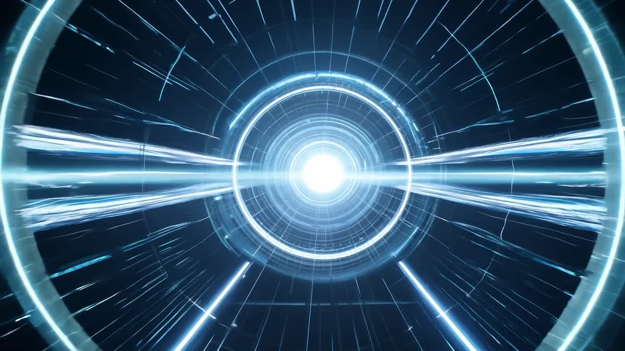 túnel futurista abstracto con luces brillantes