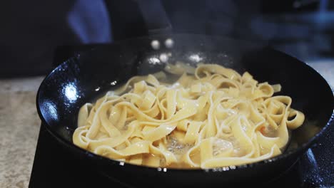 preparation of pasta with fish