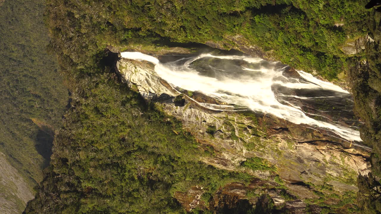 ícono de milford sound - cataratas lady bowen, video vertical