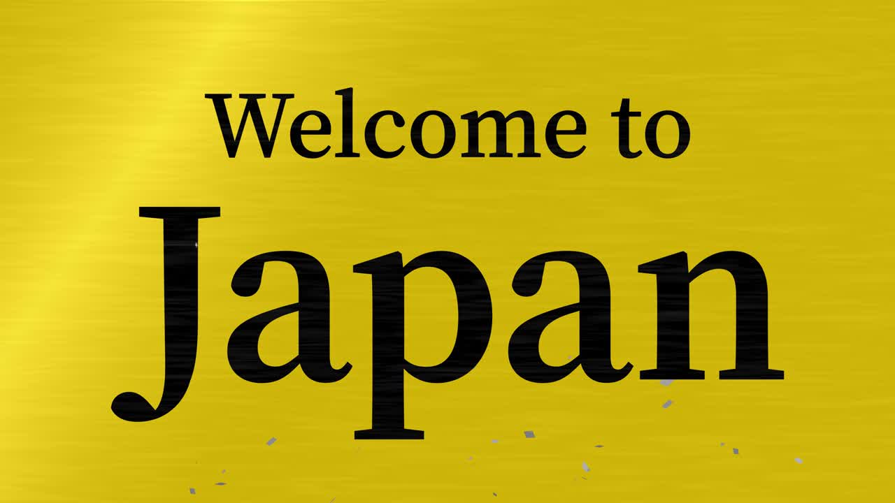 일본에 오신 것을 환영합니다 문자 애니메이션 모션 그래픽