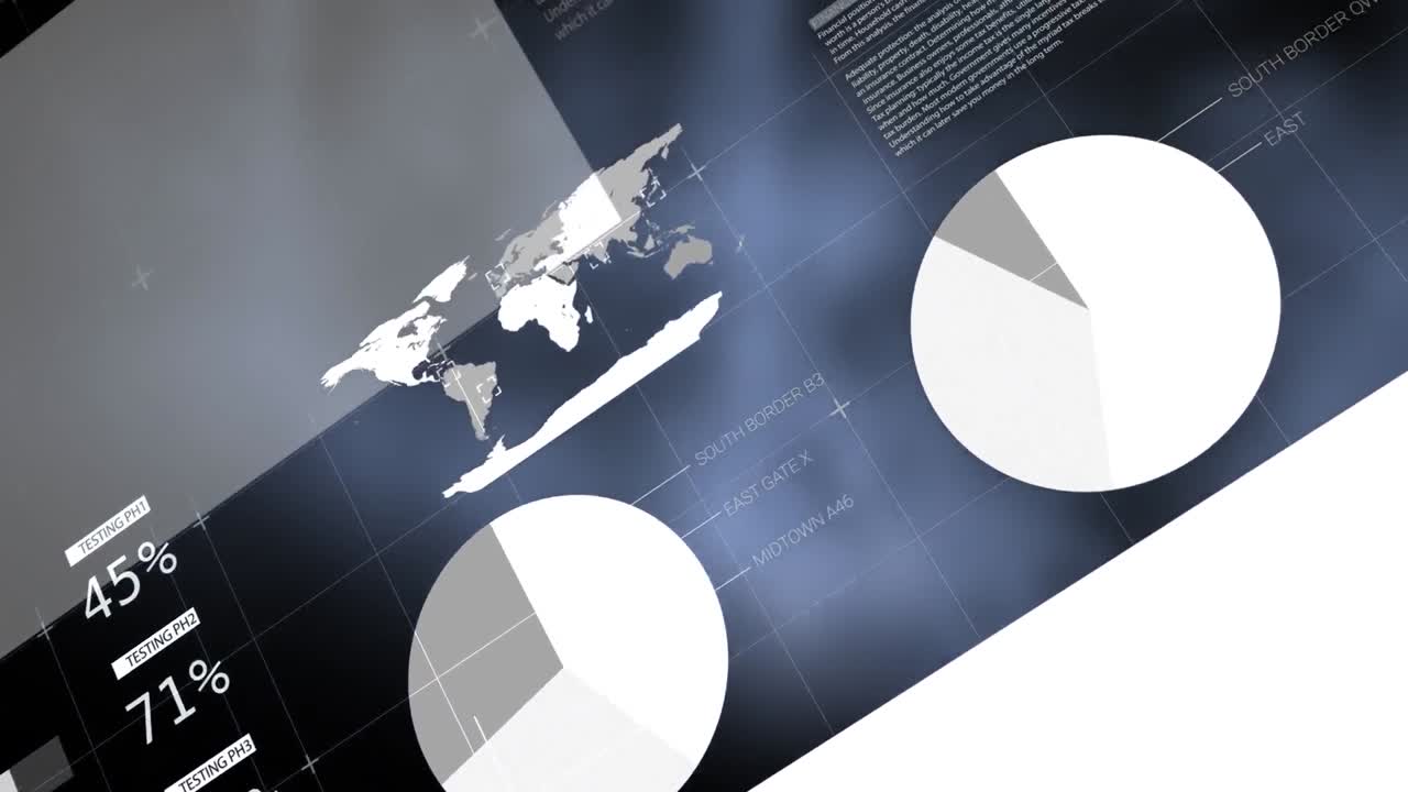 animación del procesamiento de datos en fondo gris