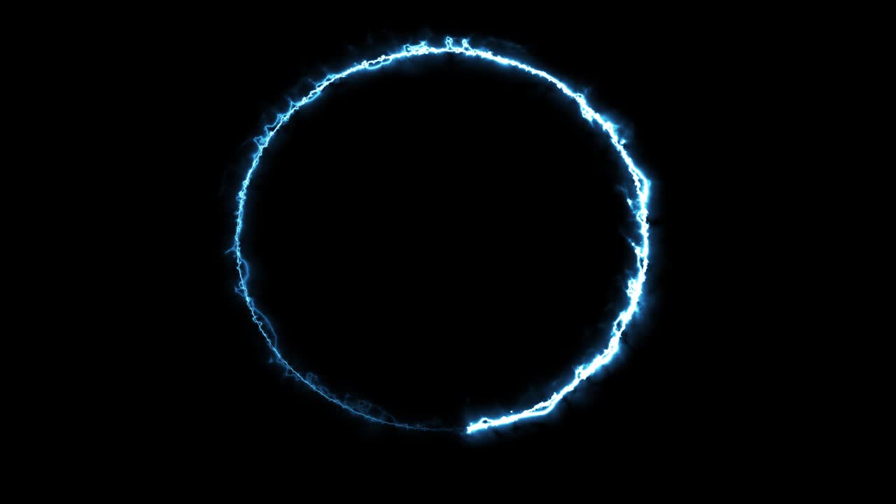 abstracto anillo de fuego azul animado. movimiento de luna azul. eclipsio en fondo oscuro