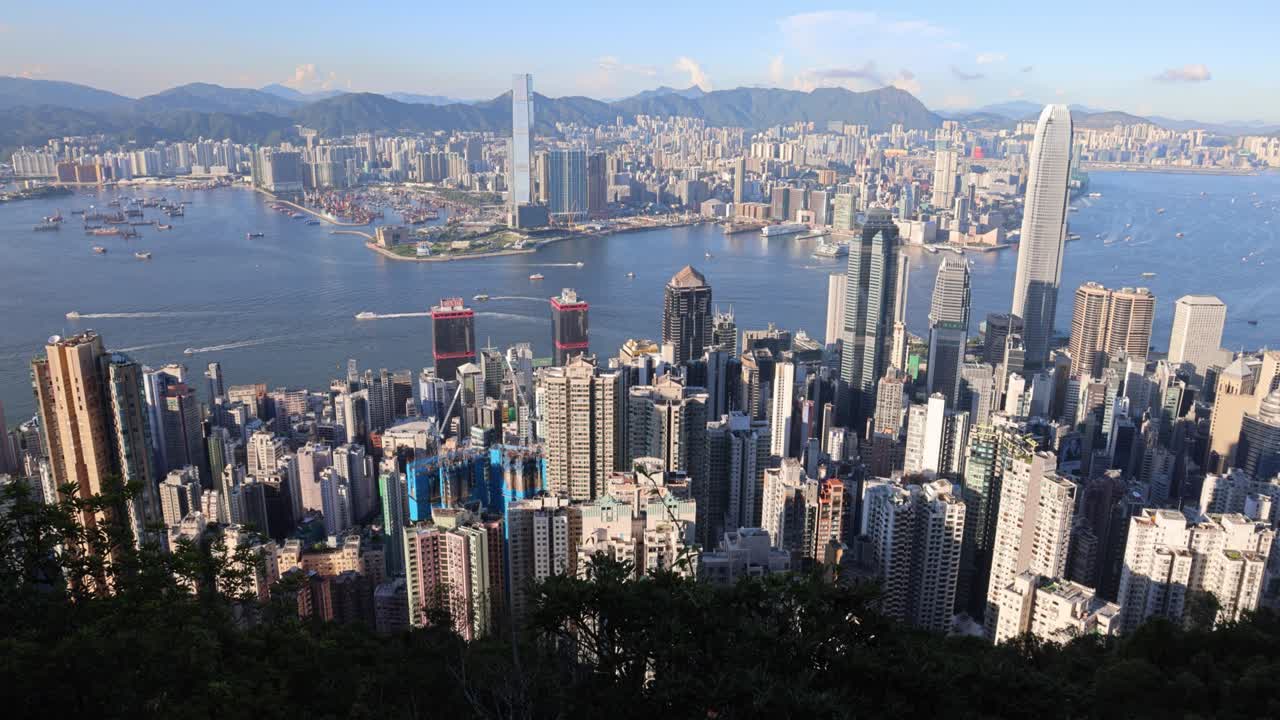 4 de septiembre de 2021 el horizonte de la ciudad de hong kong desde el pico