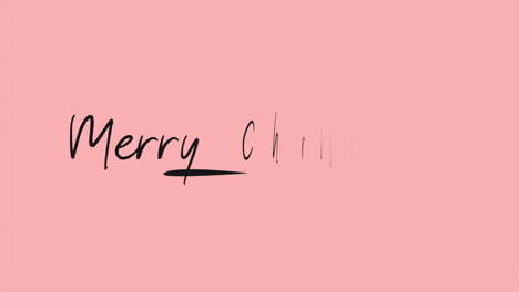 merry christmas text with black brush on pink background