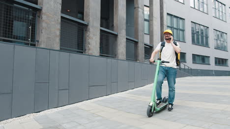 delivery person on electric scooter