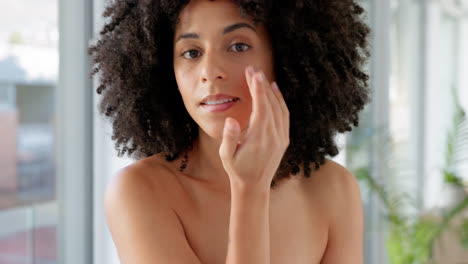 Skincare,-cream-and-beauty-black-woman-in-portrait