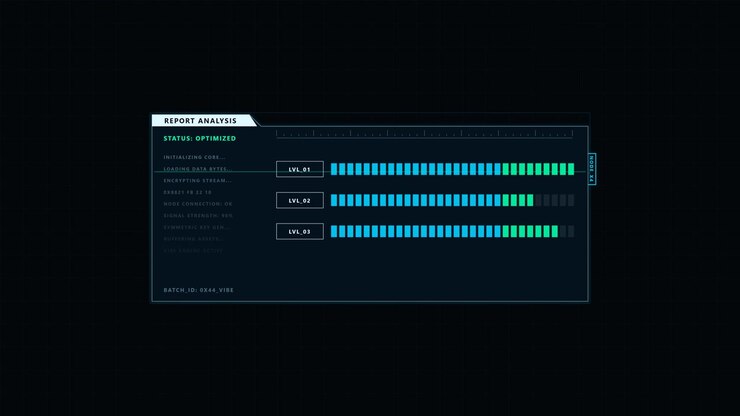 Futuristic Digital Interface Loading Data Progress Bars
