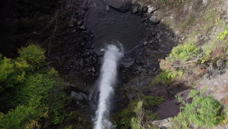 aerial birds eye view of cascading waterfalls in the catskills, nyc