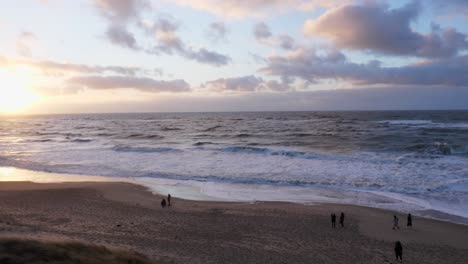 Panning-shot-over-the-beach-of-the-island-Sylt-in-Germany