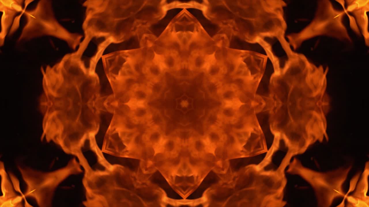 Fire burn abstract animation kaleidoscope