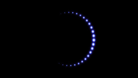 Animation-of-glowing-purple-circle-with-dots-over-black-background